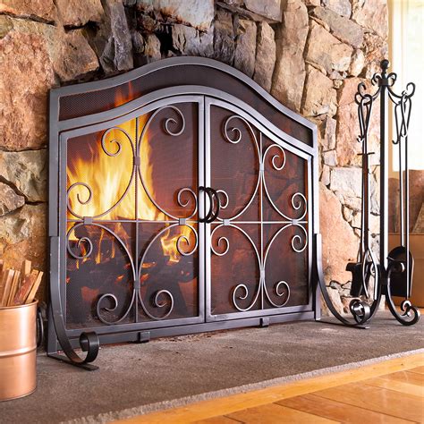 Crest Fireplace Screen With Doors Plow And Hearth