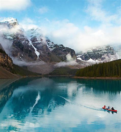 Moraine Lake Is Situated Nearly 2000 Metres High In The Canadian