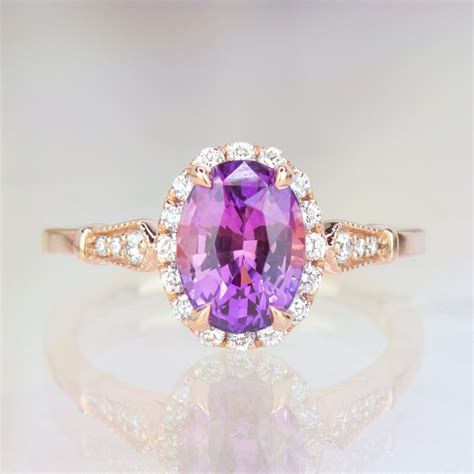 Luxus Pille Regional Purple Stone Engagement Rings Kompression
