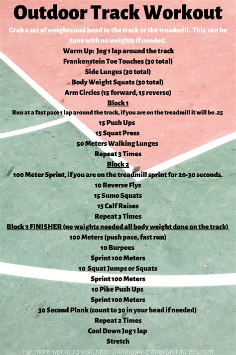 Track Workout Training Cardio Workout Plan Speed Workout Boot Camp Workout Strength Workout