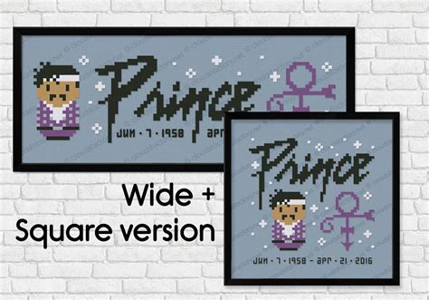 Prince Cross Stitch Pattern Queen Rock Band Crafting Patterns And Molds