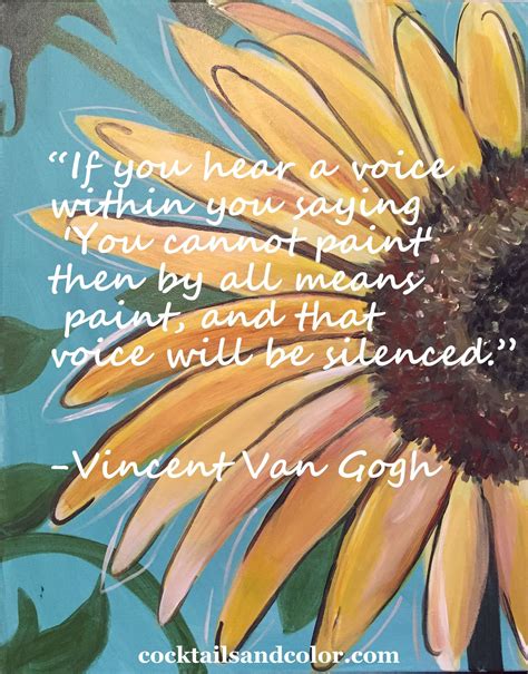 Creative Artistic Quote By Van Gogh Sunflower Acrylic Painting Art