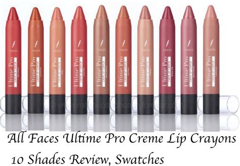 All Faces Ultime Pro Creme Lip Crayons 10 Shades Review, Swatches