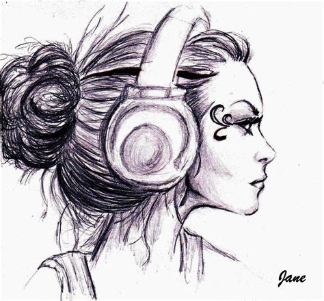 Images For > Drawings Of Headphones | Tumblr drawings, Cool art drawings, Music drawings