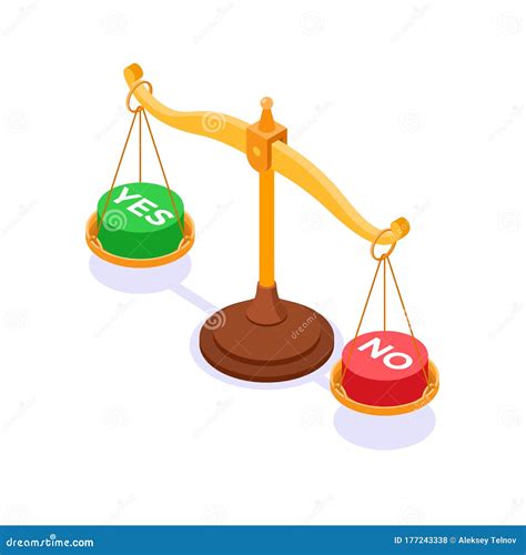 Choice Yes Or No On Scales Concept Stock Vector Illustration Of