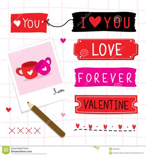 Valentine I Love You Sweetheart Cute Cartoon Vector Stock Vector