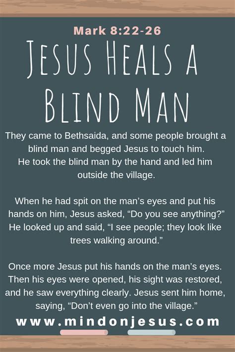 Mark 822 26 Image Jesus Heals A Blind Man Mind On Jesus