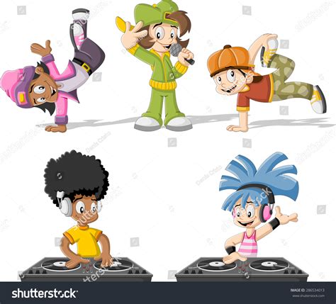 Cartoon Hip Hop Dancers Singer Dj Stock Vector 286534013 Shutterstock