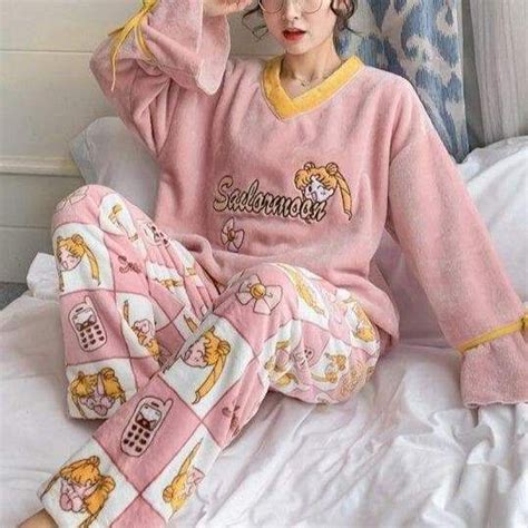 Anime Pink Sailor Moon Pajamas Set Mk16209 Sailor Moon Outfit Pajama Set Cute Pajamas