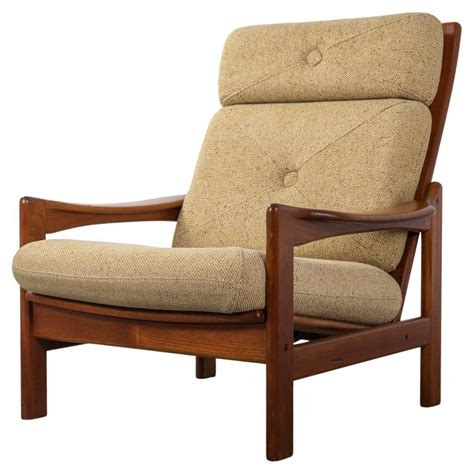 Mid Century Danish High Back Reclining Lounge Chair At 1stdibs