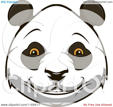 Clipart Of A Happy Giant Panda Face Royalty Free Vector Illustration