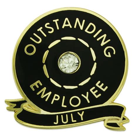 Pinmart Outstanding Employee Of The Month July W Rhinestone Enamel