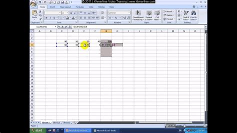 Microsoft Excel 2007 Tutorial How To Use Formula Sum Minus Divisor