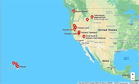 Volcanoes In The United States Map Tourist Map Of English