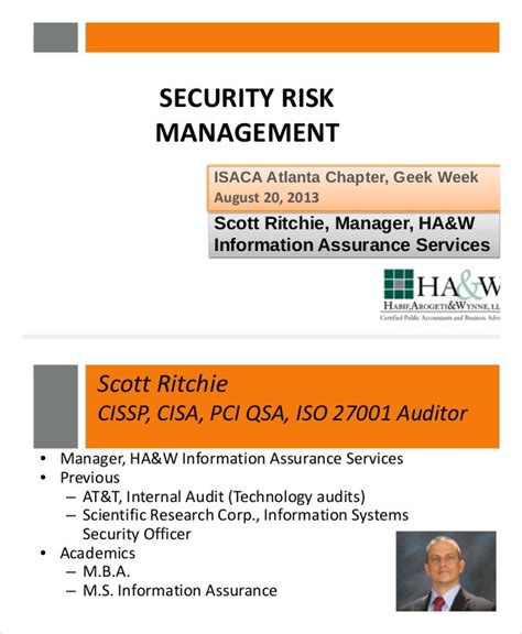 Affordable Templates It Security Risk Management Plan