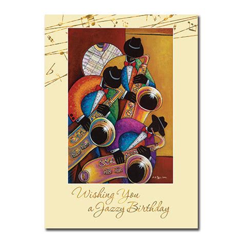 Jazzy African American Birthday Card 7x5 Inches High Gloss The