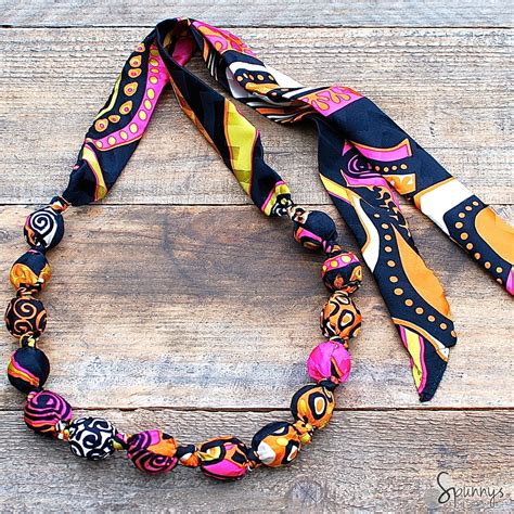 Fabric Covered Bead Necklace · How To Make A Fabric Necklace · Jewelry