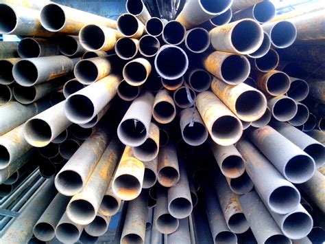 Free Picture Metal Round Pipes Stacked