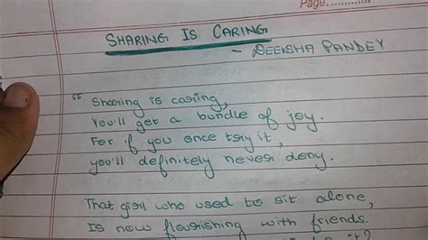 Sharing And Caring Poem Sitedoct Org