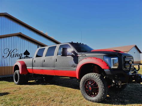 Red Black King Series Ford F350 6 Door Dually Truck — King Series