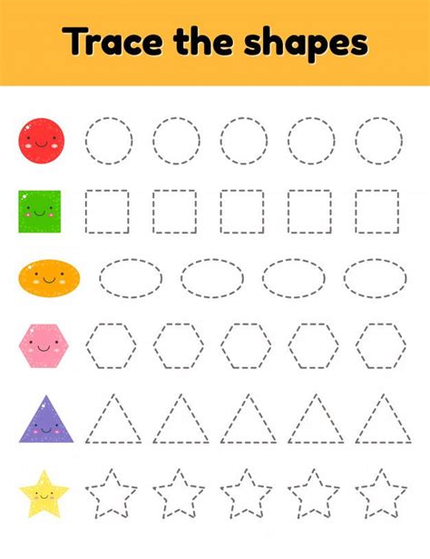 Vector Illustration Educational Tracing Worksheet For Kids