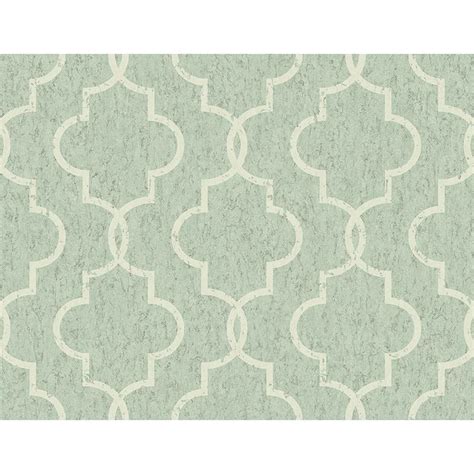 Rc15104 Seabrook Orange Ogee Green Questex Commercial Wallpaper