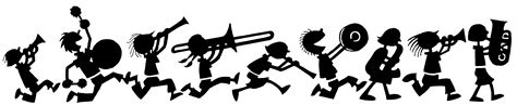 Cartoon Silhouette Marching Band A Vector Silhouette Illustration Of