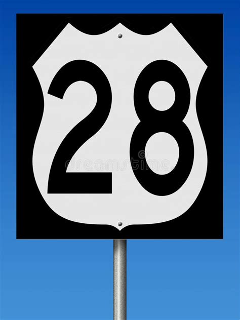 Highway Sign For Route 28 Stock Illustration Illustration Of Rendering