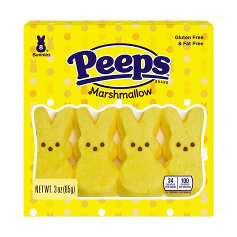 peeps yellow marshmallow bunnies easter candy 8ct 3 0oz