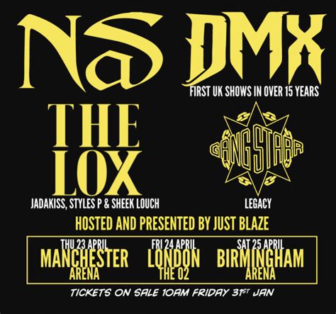 Gods Of Rap Ii Tour With Nas Dmx Gang Starr Ticket Info