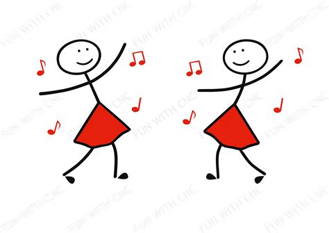 Dancing Girl Svg Two In One Stick Figure Dancing People Etsy