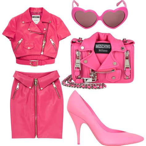 Bimbo Uniforms Set Moschino Think Pink Leather Set Pink Bimbo Academy