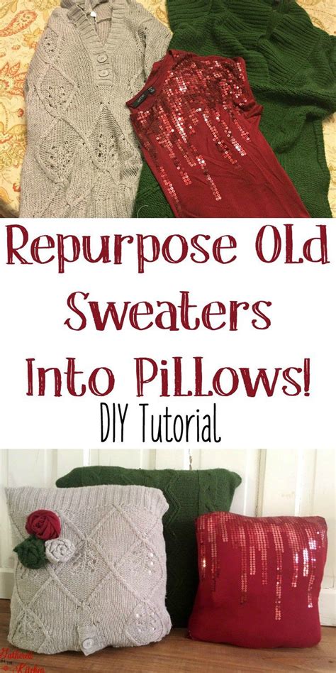 Repurpose Old Sweaters Into Throw Pillows Old Sweater Throw Pillows