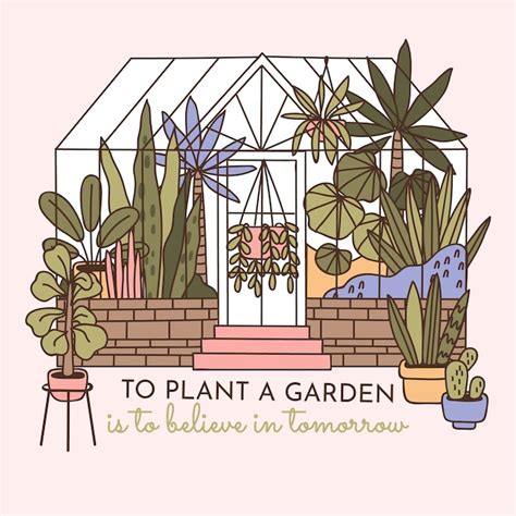 Illustration De Jardin Botanique Dessiné à La Main Vecteur Gratuite