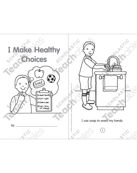 I Make Healthy Choices Healthy Habits Science Cut And Paste Mini Book By
