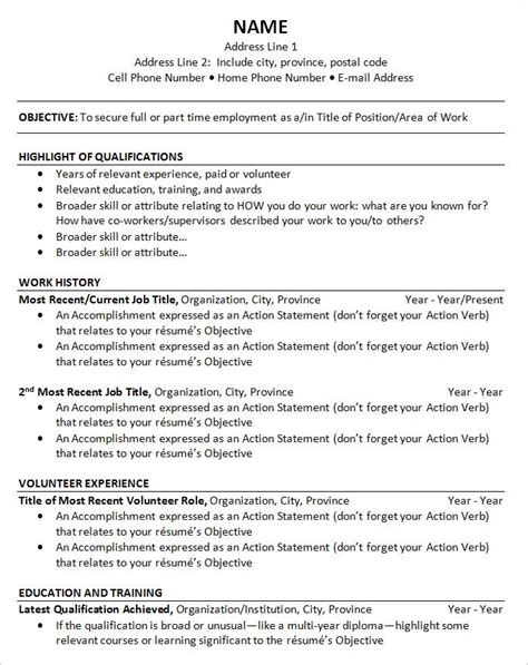 Chronological Resume Template 25 Free Samples Examples Format