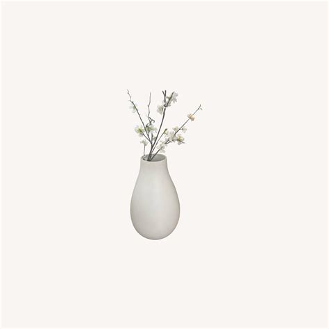 West Elm Pure White Ceramic Vase Oversized Raindrop Aptdeco