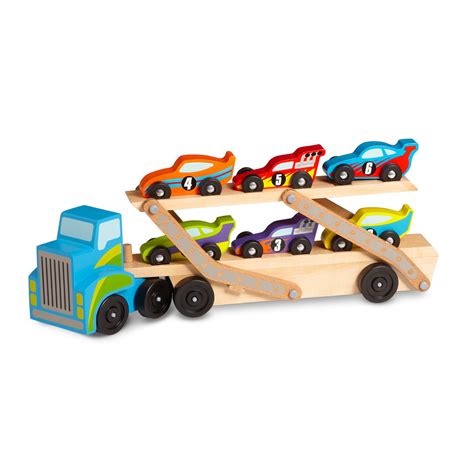 Buy Melissa And Doug Mega Race Car Carrier Wooden Tractor And Trailer