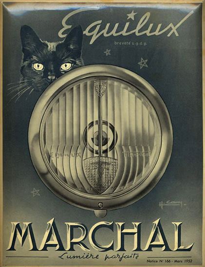 Marchal Equilux Lumiere Parfaite 1952 Black Cat Mad Men Art Vintage