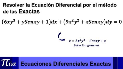 Ecuaciones Diferenciales Exactas Ejemplo 33 Youtube