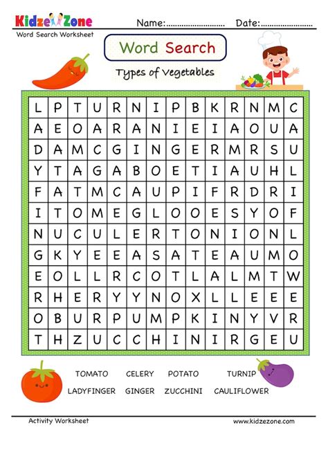 Food Word Search Puzzles For Kids