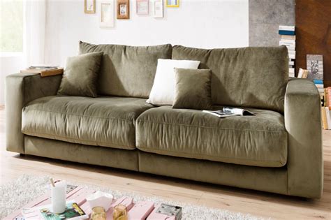 Candy Sofa Giant 230cm In Velvet Oliv