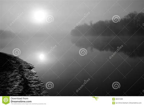Foggy Sunrise Stock Photo Image Of River Woodland White 88441288