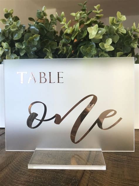 Acrylic Table Numbers Frosted Gray Black Translucent Wedding Etsy