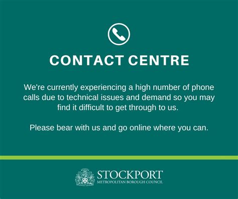 stockport council on twitter we re currently experiencing a high number of phone calls so you