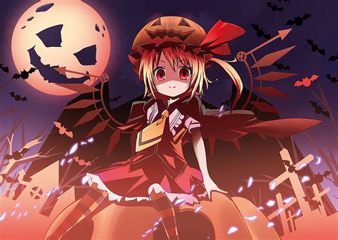Red Night Red Moon Flandre Girl Scarlet Touhou Side Ponytail