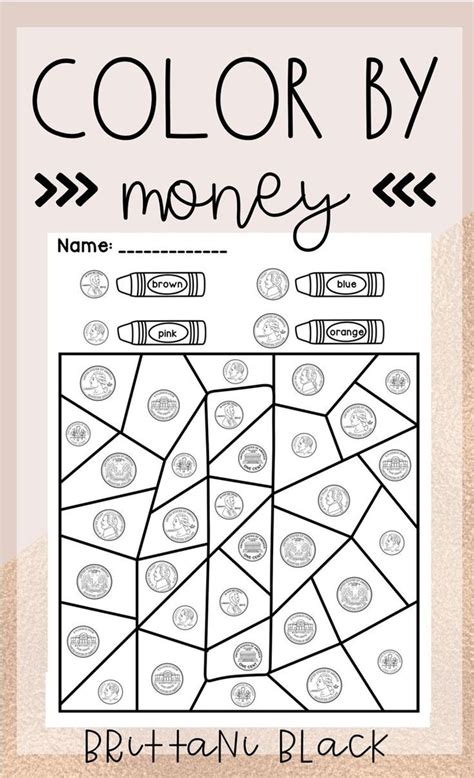 Color By Money Money Worksheets Money Worksheets 2nd Grade Math