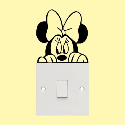 Minnie Mouse Light Switch Sticker Cute Funny Wall Art Vinyl Decal