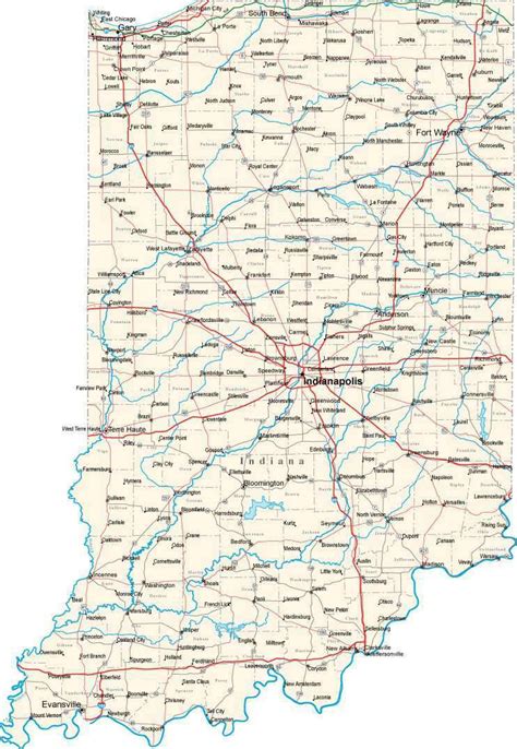 Digital Indiana Contour Map In Adobe Illustrator Vector