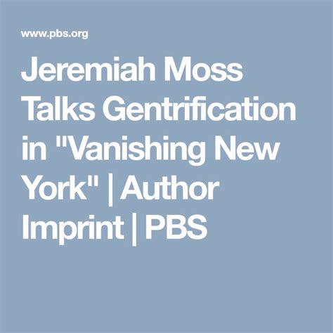 Jeremiah Moss Talks Gentrification In Vanishing New York Author